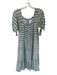 Mirth Size M Sage Green & White Cotton Long Sleeve Abstract Lined Maxi Dress Sage Green & White / M
