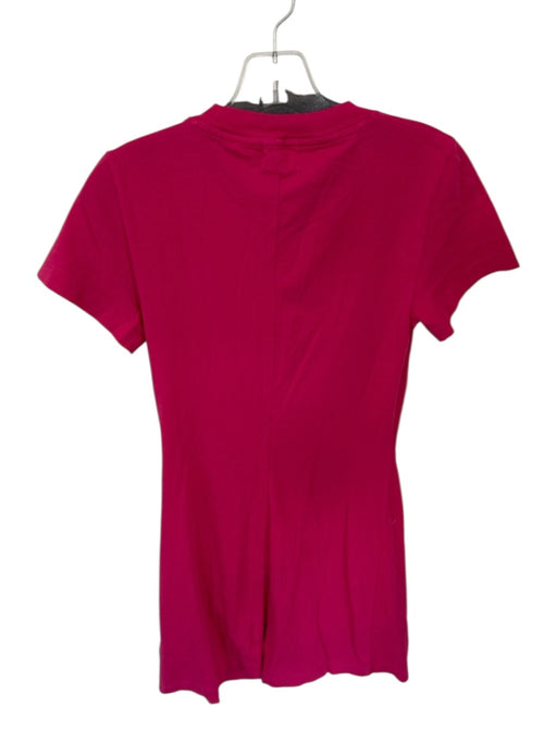 Nation Size XS Magenta Pima Cotton Short Sleeve Pleat Detail Dress Magenta / XS