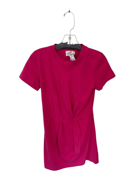 Nation Size XS Magenta Pima Cotton Short Sleeve Pleat Detail Dress Magenta / XS