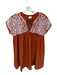 J. Marie Size S Rust & White Rayon Blend Short Sleeve Embroidered Fringe Dress Rust & White / S