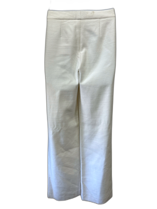 Chloe Size L / 42 Cream White Silk Textured Wide Leg Zip & Hook Pants Cream White / L / 42