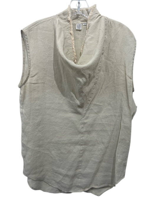 Toteme Size M Cream Beige Viscose & Polyester Sleeveless Mock Neck Top Cream Beige / M