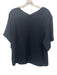 Vince Size M Black Triacetate Short Sleeve V Neck Boxy Ribbed Trim Top Black / M