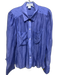 Secular Size M Purple Tencel Long Sleeve Collar Button Up Semi Sheer Top Purple / M