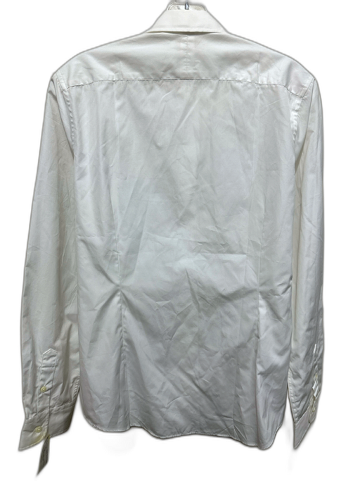 Ann Mashburn Size L White Cotton Long Sleeve Collar Button Down Top White / L
