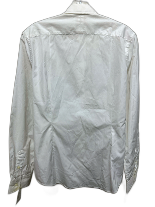 Ann Mashburn Size L White Cotton Long Sleeve Collar Button Down Top White / L