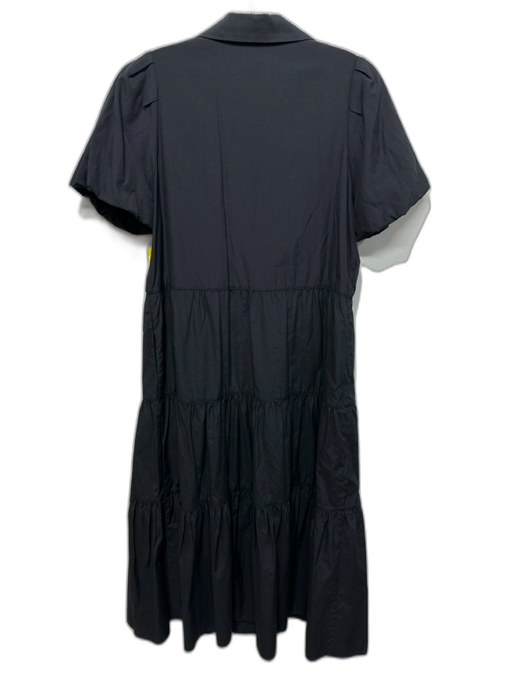 Brochu Walker Size M Charcoal Black Cotton & Polyester Short Puff Sleeve Dress Charcoal Black / M