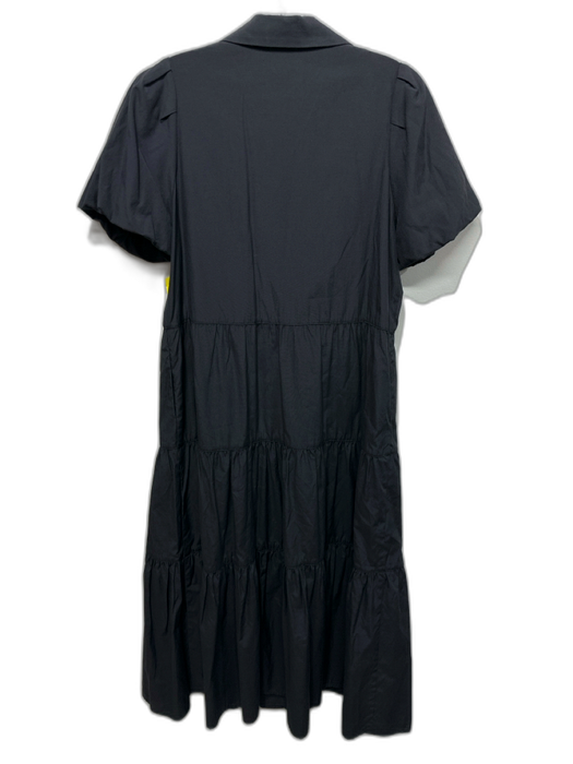 Brochu Walker Size M Charcoal Black Cotton & Polyester Short Puff Sleeve Dress Charcoal Black / M
