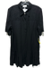Ganni Size m / 40 Black Viscose Blend Short Sleeve Collar Half Button Dress Black / m / 40