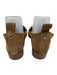 Aquatalia Shoe Size 9 Light Brown Suede Round Toe Strap Wood Block Heel Loafers Light Brown / 9