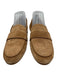 Aquatalia Shoe Size 9 Light Brown Suede Round Toe Strap Wood Block Heel Loafers Light Brown / 9