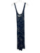 Love Moschino Size 10 Dark Blue & White Viscose Sleeveless Rope print Midi Dress Dark Blue & White / 10