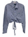Marlene Rougier Size Est Small Blue & White Cotton Long Sleeve Gingham Top Blue & White / Est Small