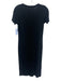 Rag & Bone Size Medium Black Cotton Short Sleeve Ribbed Quarter Button Dress Black / Medium