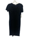 Rag & Bone Size Medium Black Cotton Short Sleeve Ribbed Quarter Button Dress Black / Medium