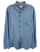 Peter Millar Size M Blue Synthetic Plaid Button Up Athleisure Long Sleeve Shirt Blue / M