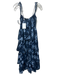 Wayf Size S Blue Multi Polyester Sleeveless Floral Print Tiered Midi Dress Blue Multi / S