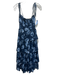 Wayf Size S Blue Multi Polyester Sleeveless Floral Print Tiered Midi Dress Blue Multi / S