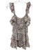 Love Shack Fancy Size XS purple floral Cotton Front Button Closure Tiered Dress purple floral / XS