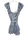 Amanda Uprichard Size Small blue floral Polyester Tiered Striped Mini Dress blue floral / Small