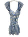 Amanda Uprichard Size Small blue floral Polyester Tiered Striped Mini Dress blue floral / Small