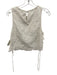 Free People Size XS White Polyester Embroidered Floral Tie Sides Sleeveless Top White / XS