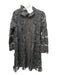 Tuckernuck Size M Black Polyester Blend Long Sleeve Floral Overlay Mod Dress Black / M