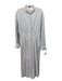 Staud Size L White & Black Cotton Long Sleeve Vertical Stripes Button Down Dress White & Black / L
