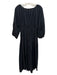 Madewell Size 6 Black Cotton Long Sleeve Solid V Neck Maxi Dress Black / 6