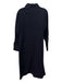 Zara Size L Navy Blue Cotton Short Sleeve Solid Button Up & Collar Maxi Dress Navy Blue / L