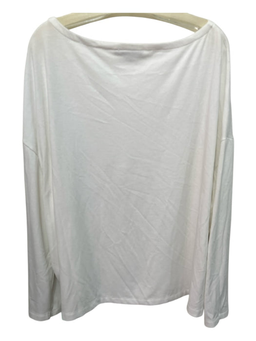 All Saints Size M White Cotton Long Sleeve Solid Boat Neck Top White / M