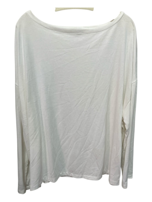 All Saints Size M White Cotton Long Sleeve Solid Boat Neck Top White / M