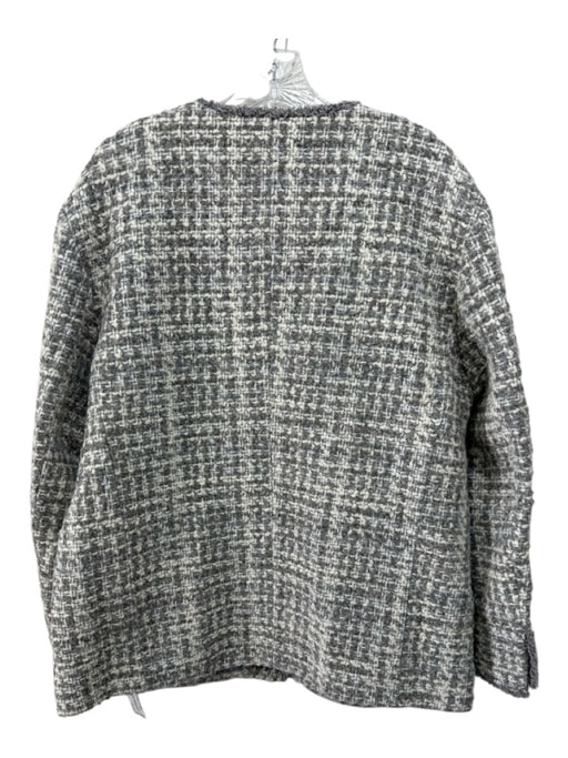 ASTR The Label Size L Gray & Cream Wool Blend silver tone hardware Tweed Coat Gray & Cream / L