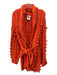 Farm Rio Size L Hot Orange Acrylic Blend Long Sleeve Fringe Ball Detail Cardigan Hot Orange / L