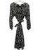 Cleobella Size XS Black & Multi Cotton Button Front Floral Long Sleeve Dress Black & Multi / XS