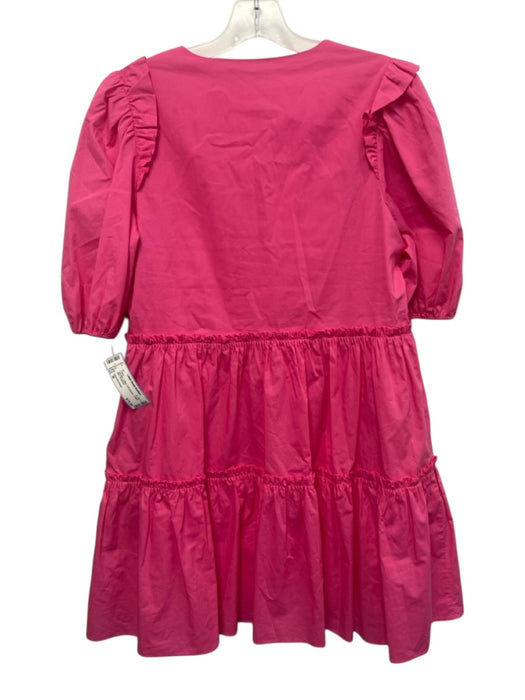 Hyacinth House Size M Hot pink Cotton Puff Sleeves V Neck Mini Dress Hot pink / M