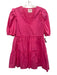 Hyacinth House Size M Hot pink Cotton Puff Sleeves V Neck Mini Dress Hot pink / M