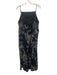Desmond & Dempsey Size L Black & Cream Cotton Square Neck Printed Maxi Dress Black & Cream / L