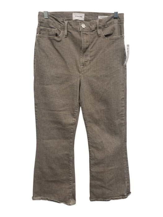 Frame Size 29 Tan & multi Cotton Blend Zip & Button Herringbone Crop Flare Pants Tan & multi / 29