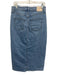 Paige Size 28 Blue Wash Cotton Blend Zip & Button Whiskering Front Slit Skirt Blue Wash / 28