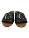 Chloe Shoe Size 38 Black Leather Gold Tone Hardware Logo Slide Sandals Black / 38