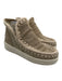 Mou Shoe Size 38 Taupe & Cream Suede Whipstitch Mid Top Sneakers Taupe & Cream / 38