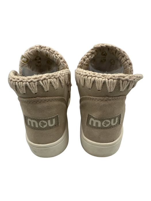Mou Shoe Size 38 Taupe & Cream Suede Whipstitch Mid Top Sneakers Taupe & Cream / 38