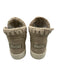 Mou Shoe Size 38 Taupe & Cream Suede Whipstitch Mid Top Sneakers Taupe & Cream / 38