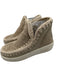 Mou Shoe Size 38 Taupe & Cream Suede Whipstitch Mid Top Sneakers Taupe & Cream / 38