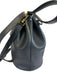 Furla Black Leather Gold Tone Hardware Drawstring Top Multiple Straps Bag Black