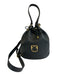 Furla Black Leather Gold Tone Hardware Drawstring Top Multiple Straps Bag Black