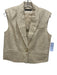 Elie Tahari Size 6 Cream Beige Linen Blend Shimmer Sleeveless Single Button Vest Cream Beige / 6
