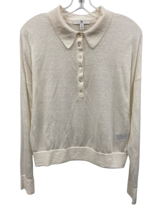 Banana Republic Size S Cream White Linen Blend Thin Knit Long Sleeve Sweater Cream White / S