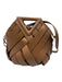 Verano Hill Tan Brown Faux Leather Top Handle Woven Drawstring Bag Tan Brown / S